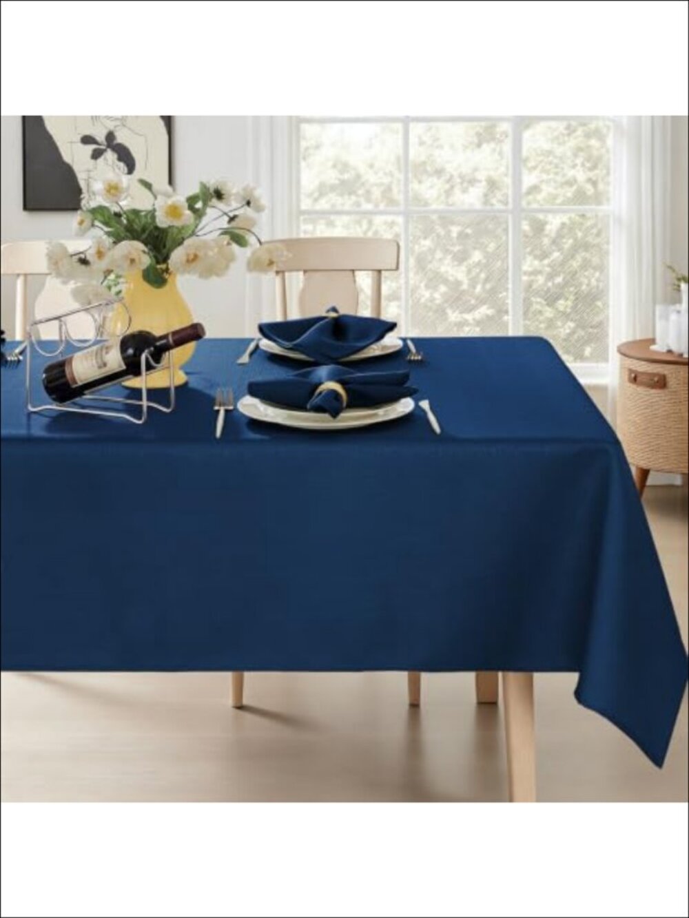 Rectangle Tablecloth Polyester Wrinkle Resistant Dining Table Cover